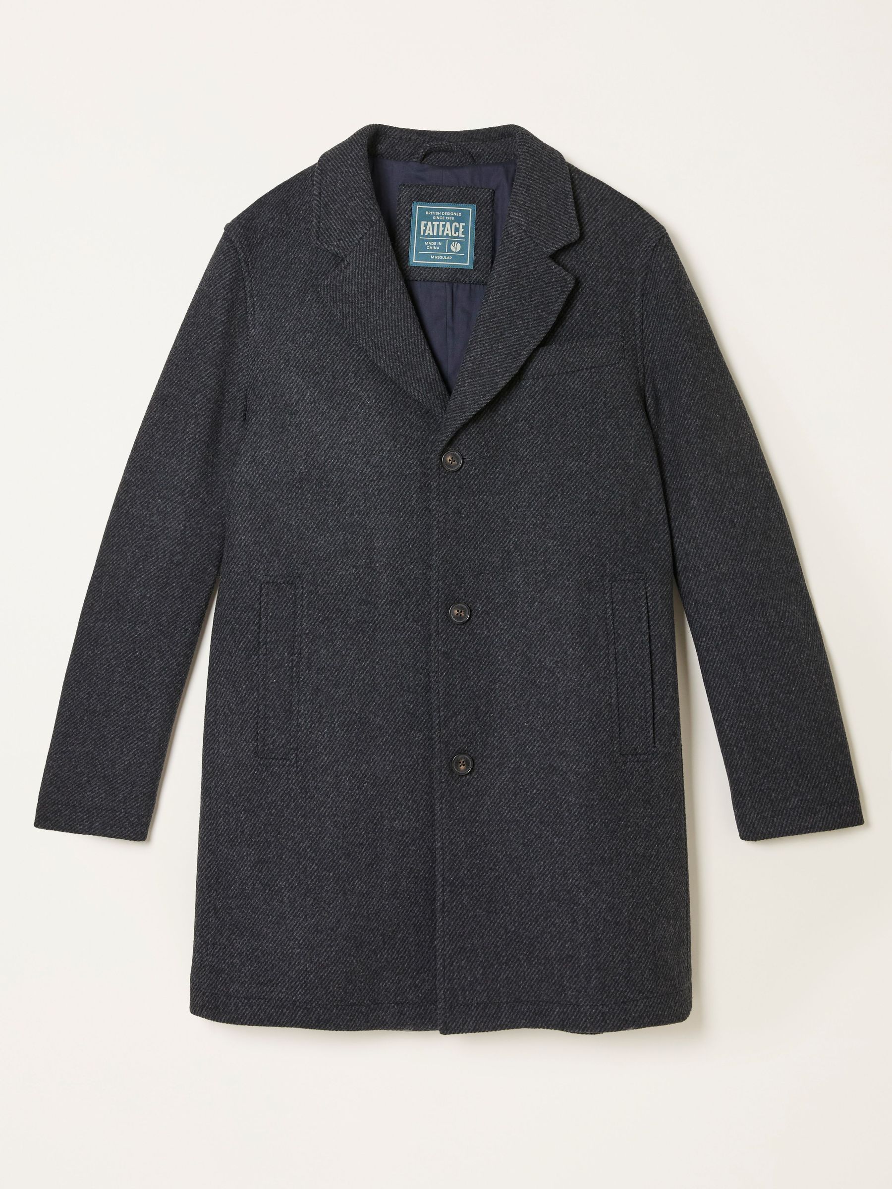 Tabor Dark Grey Single Breasted Wool Mix Topcoat (AY9989) | £179