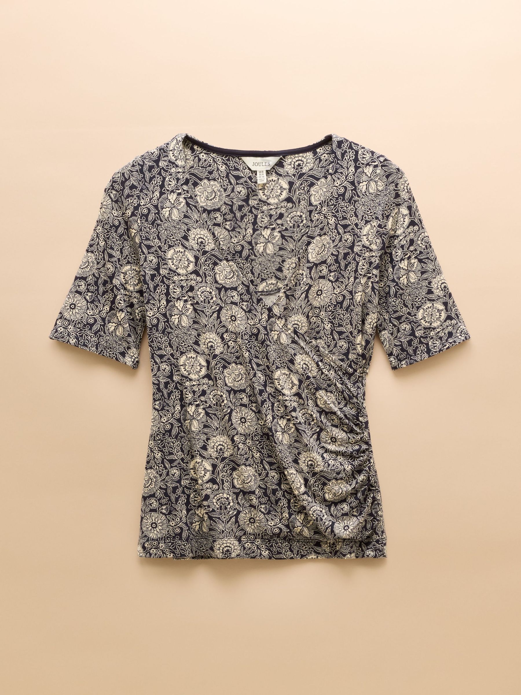 Nia Blue Wrap Front Jersey Top