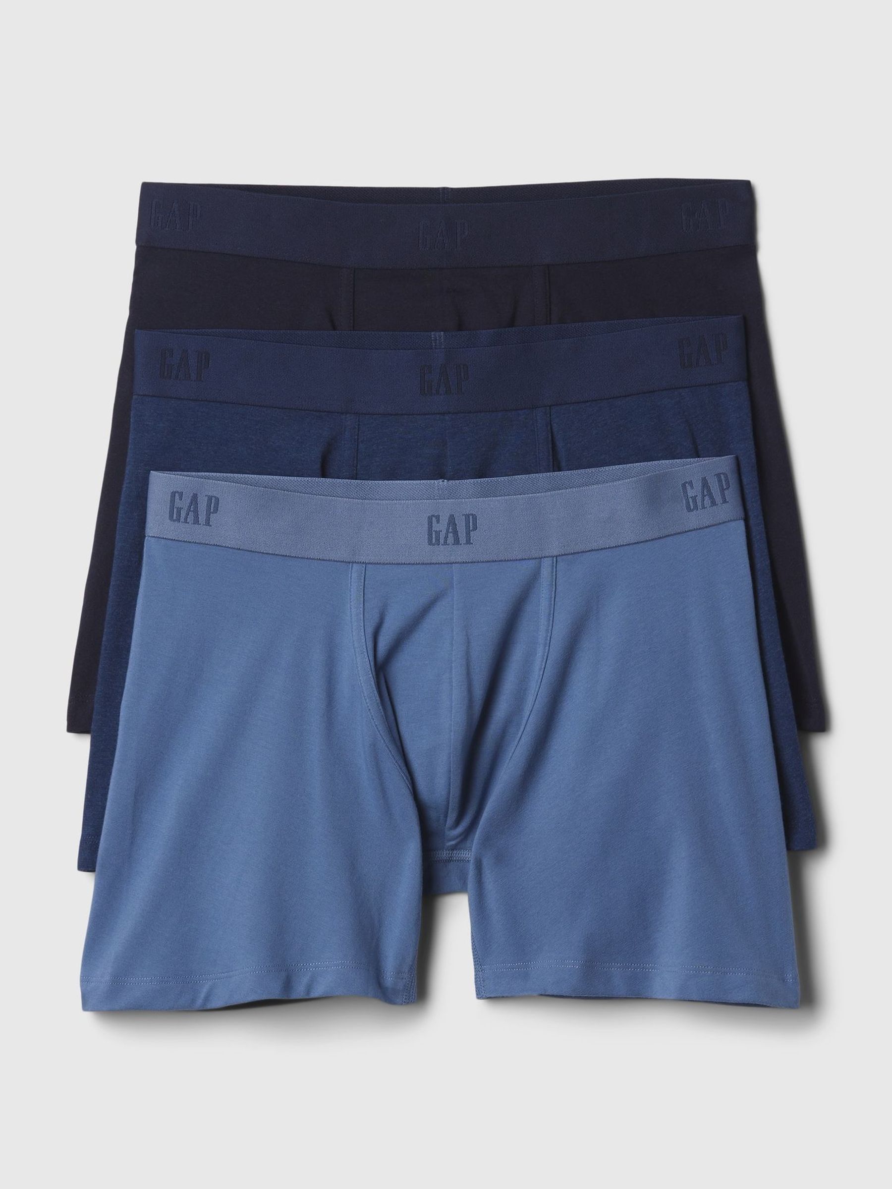 Blue & Navy Cotton Logo 3 Pack Boxers (B00566) | £21