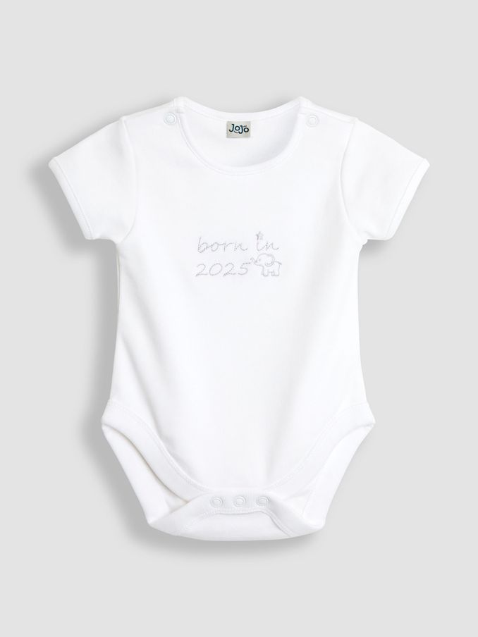 White Born In 2025 Embroidered Body (B01204) | £12