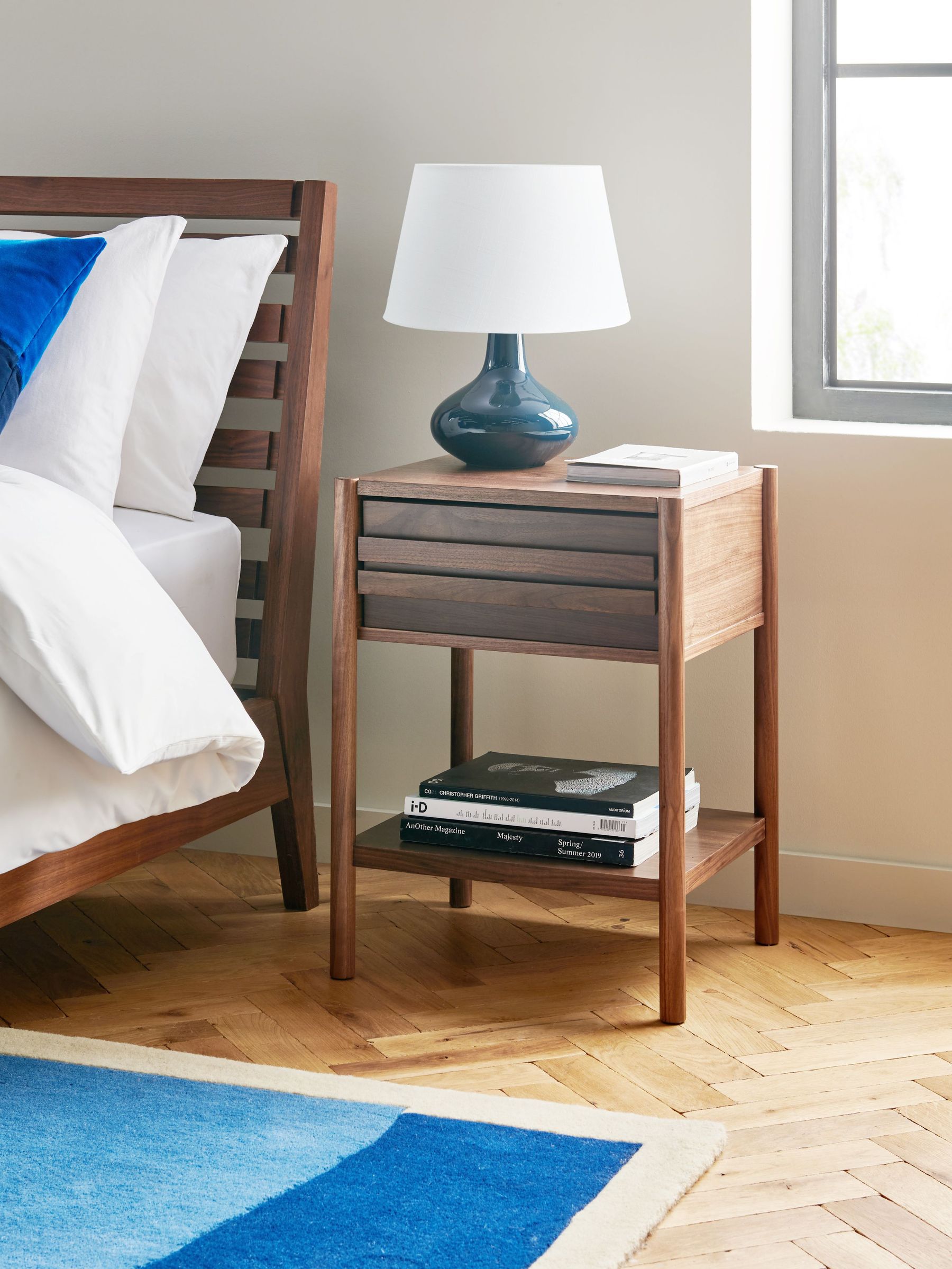 Jasper Conran London Brown 1 Drawer Belgrave Walnut 2 Drawer Bedside (B02054) | £369