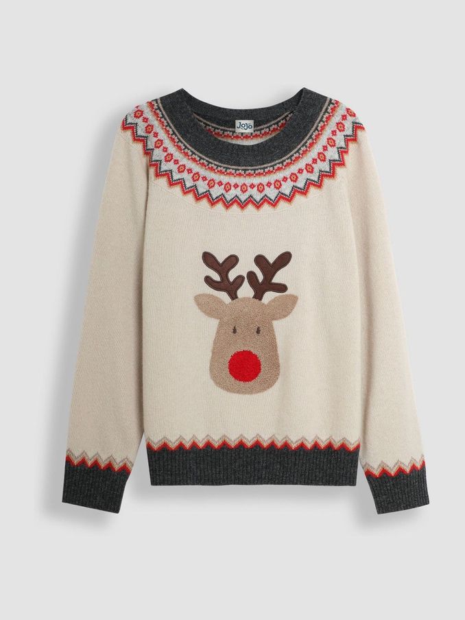 Natural Mens Reindeer Jumper (B02423) | £21