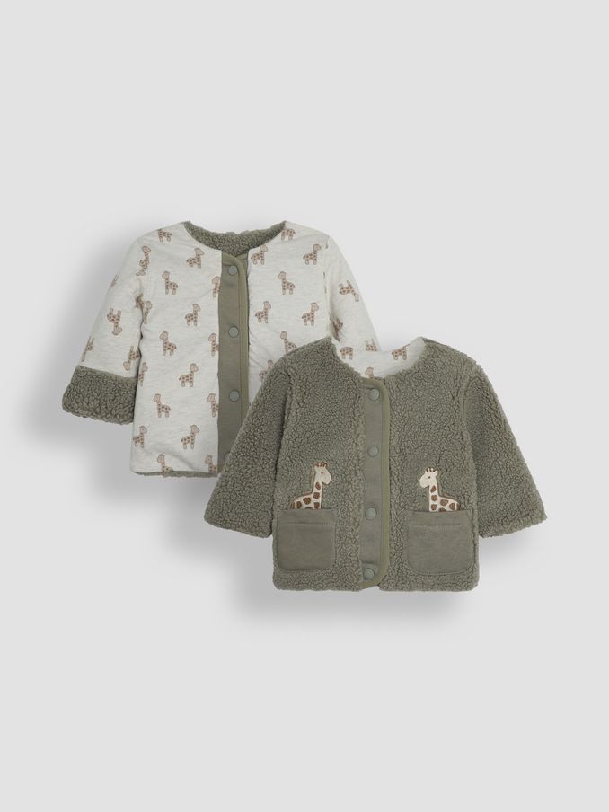 Khaki Reversible Teddy Fleece (B02649) | £28