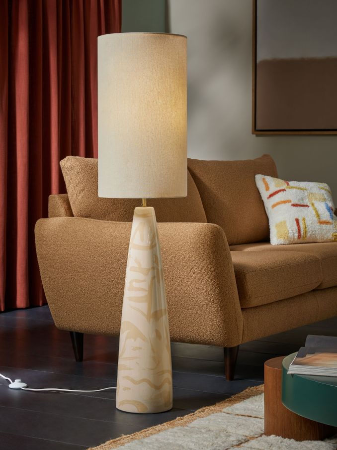 Vince Ceramic Floor Lamp in Cream (B02693) | £179