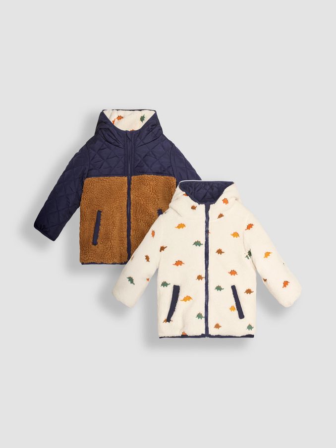 Brown Dinosaur Reversible Jacket (B02976) | £45.50 - £49.50