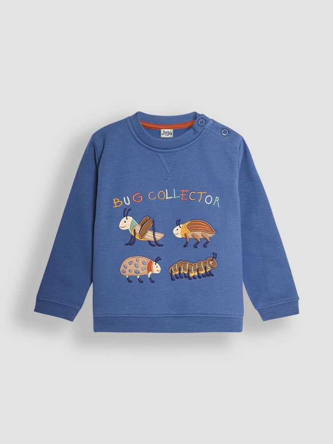 Denim Blue Bug Appliqué Sweatshirt (B04237) | £12