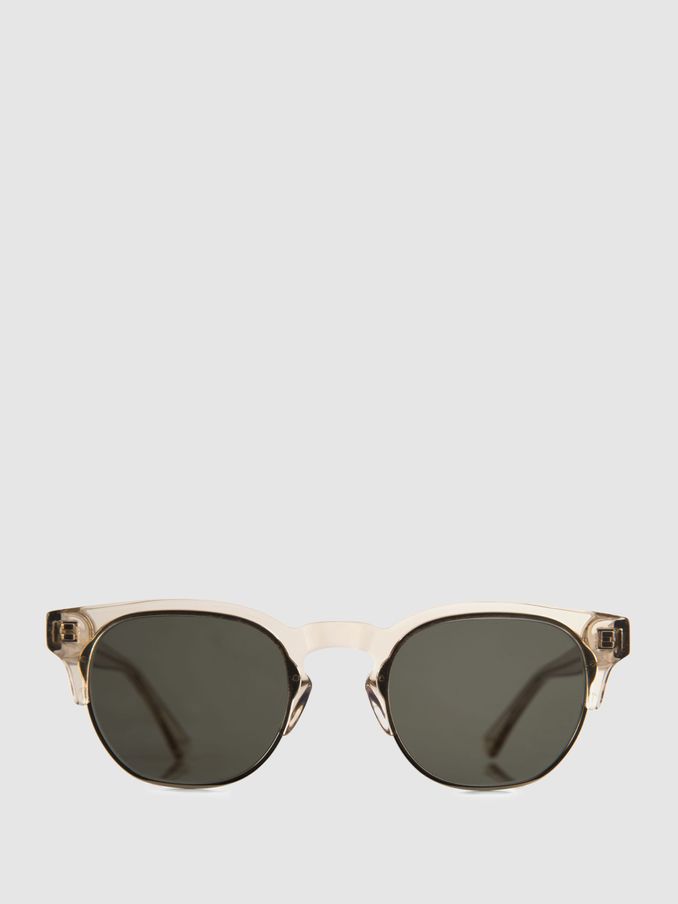 Curry and Paxton Semi Rimless Sunglasses in Champagne (B04448) | £125