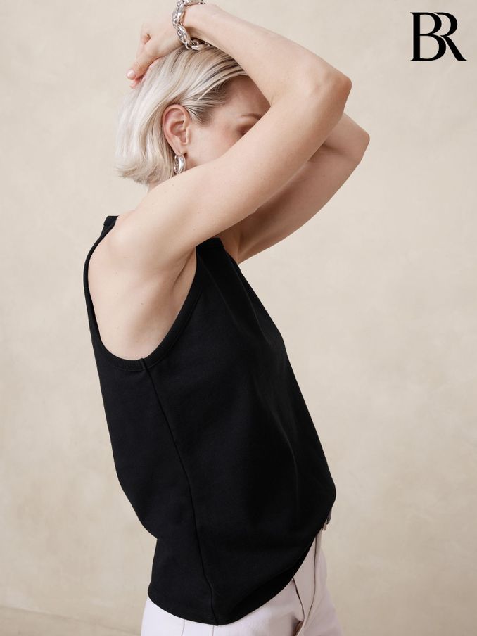 Banana Republic Black Heavy Cotton Tank Top (B04921) | £40