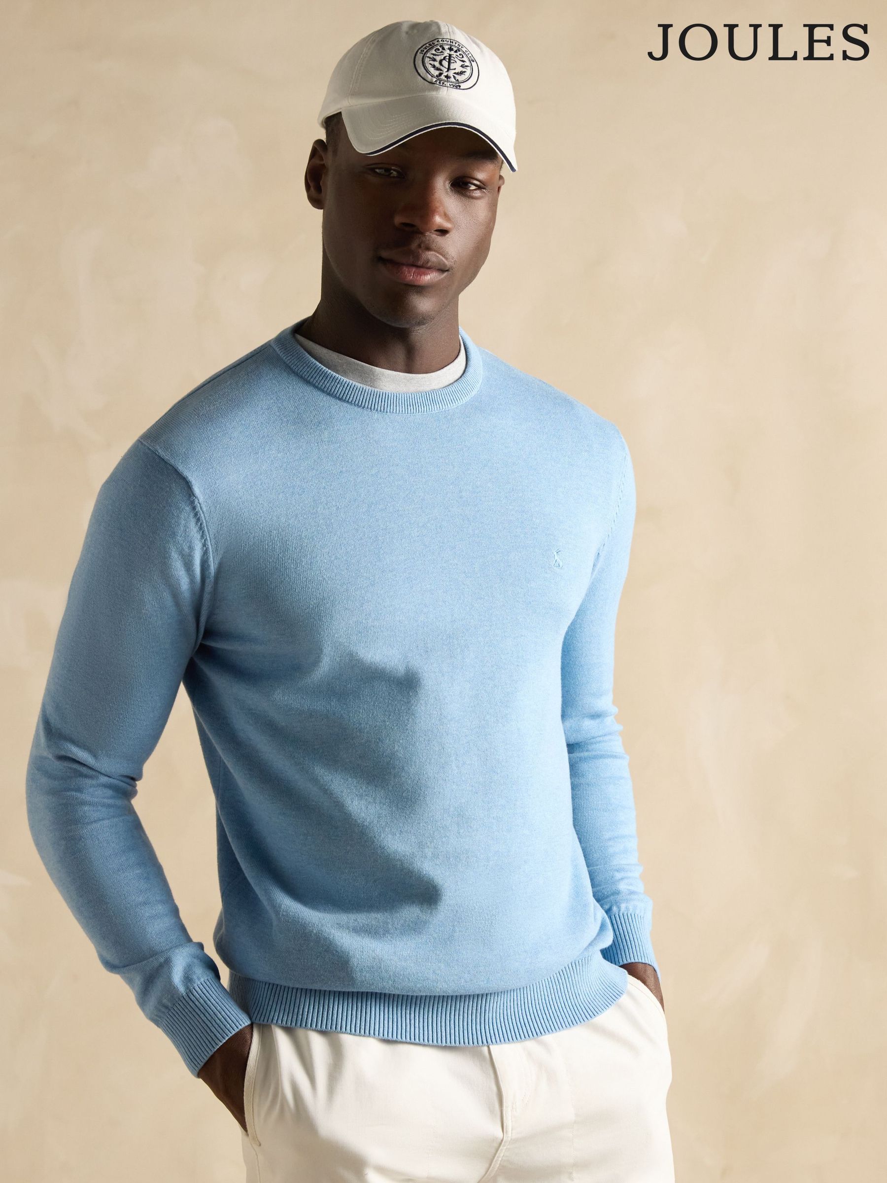 Hillside Blue Crew Neck Knitted Jumper (B05754) | £39.50