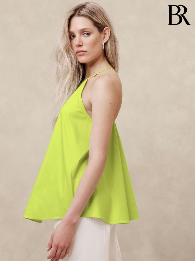 Banana Republic Green Poplin Trapeze Vest Top (B06574) | £32
