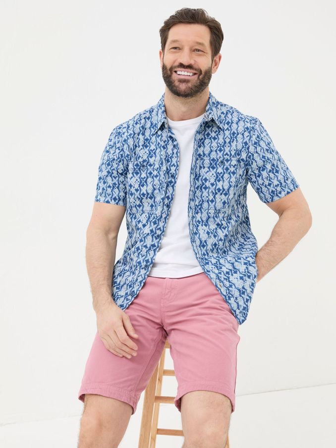 Ikat Blue Print Shirt (B06671) | £28