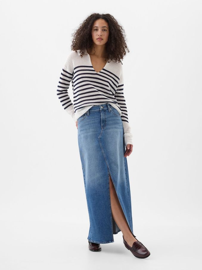 Blue Denim Maxi Skirt (B06905) | £18