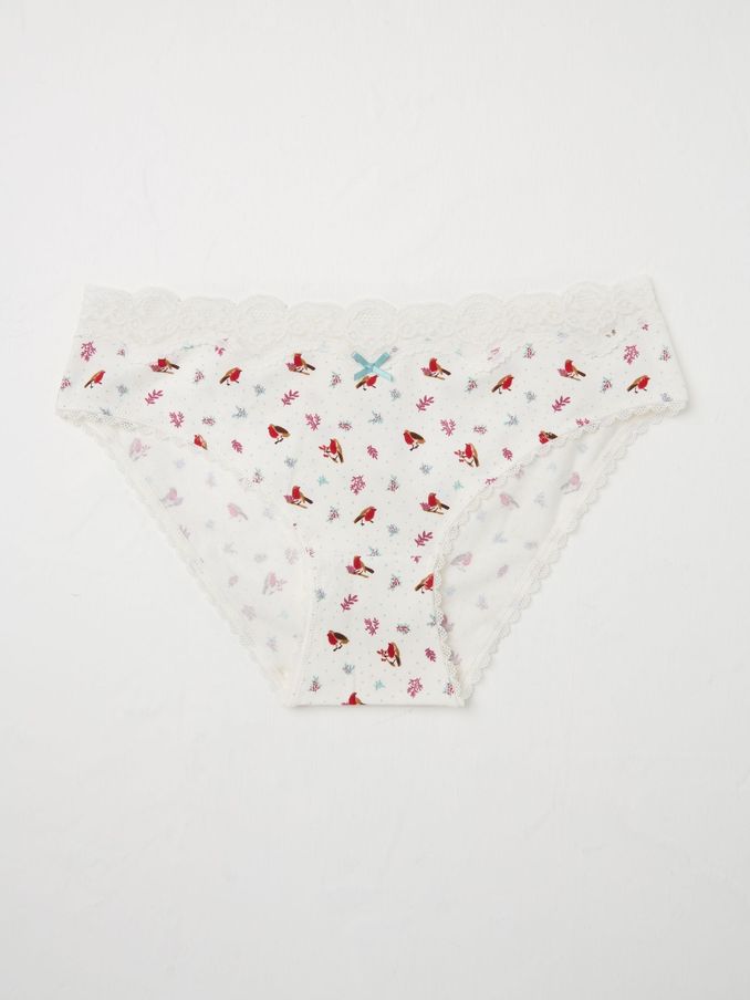 Robin Ivory Floral Mini Knickers (B07123) | £4