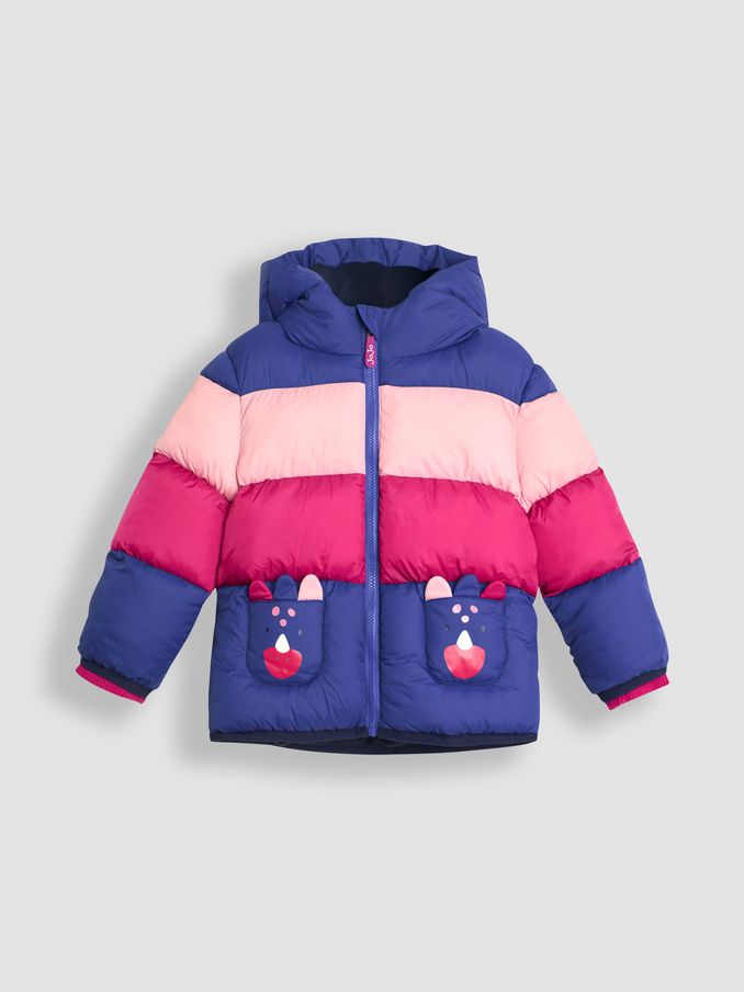 Cobalt Blue Dinosaur Puffer Jacket (B07467) | £24 - £26