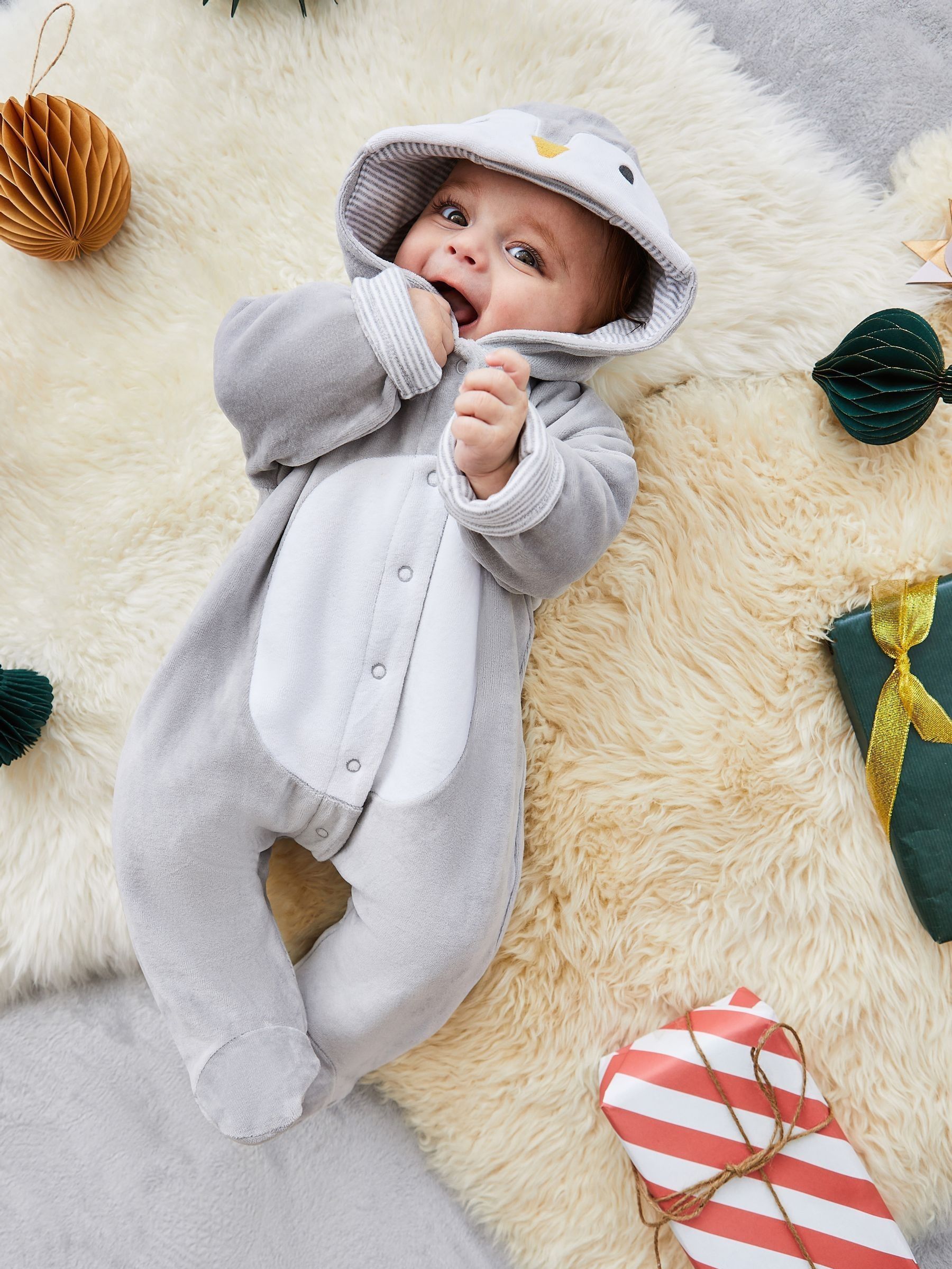Grey Penguin Pramsuit (B11041) | £36.50