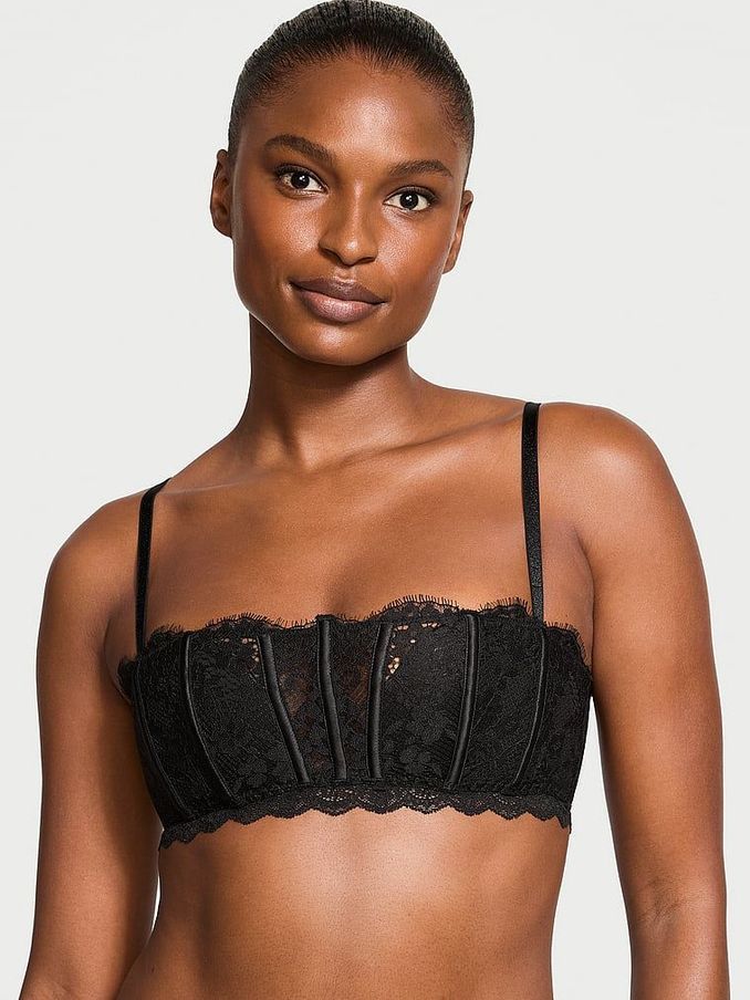Black Lace Bandeau Bra Top (B11178) | £45