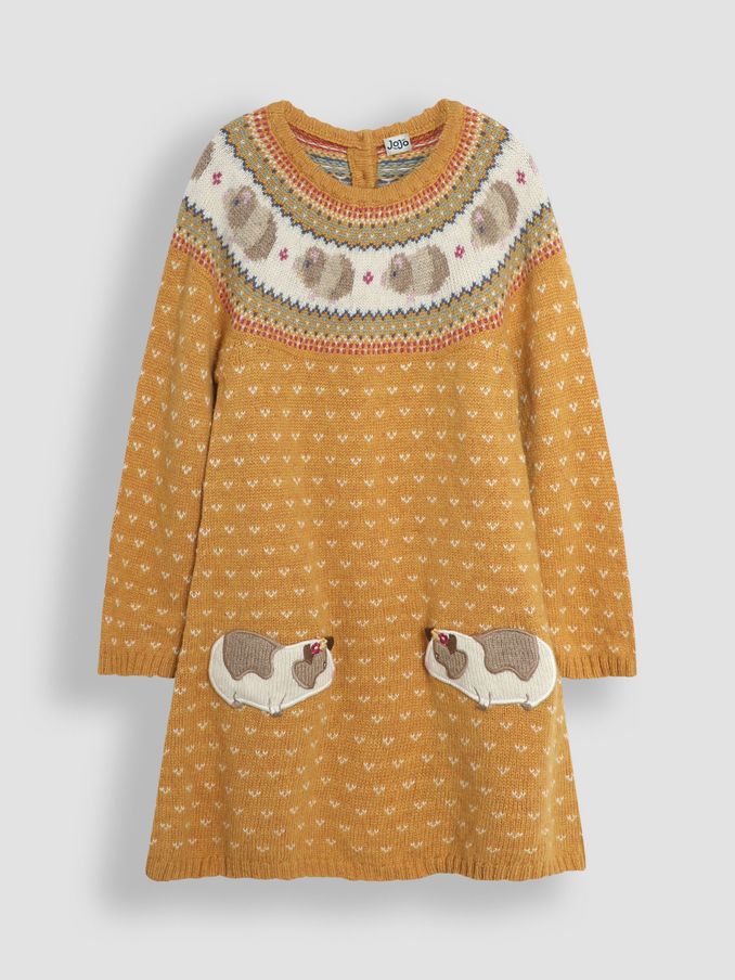 Mustard Yellow Guinea Pig Knitted Dress (B11500) | £15
