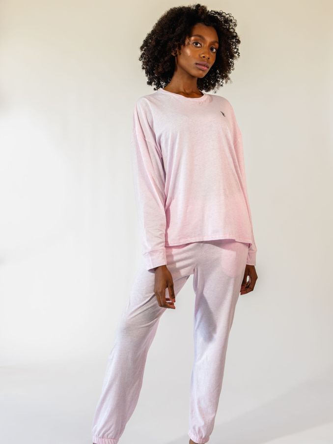 Pink Petal London Cotton Long Pyjama Set (B11901) | £49