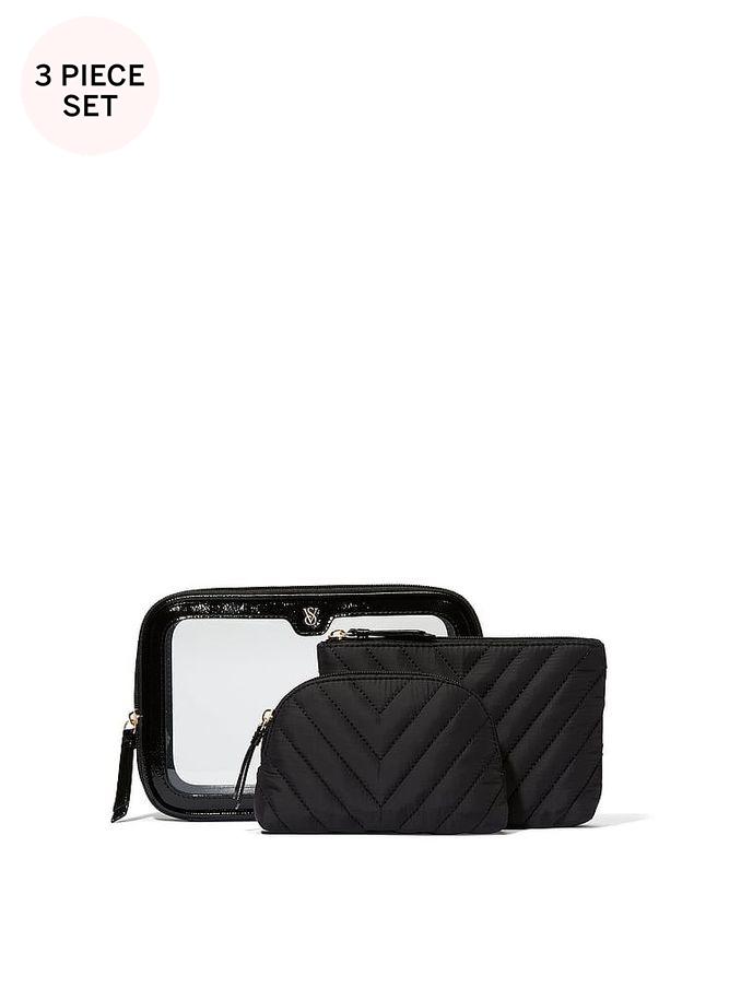 Black Travel Trio Makeup Bag (B12387) | £35