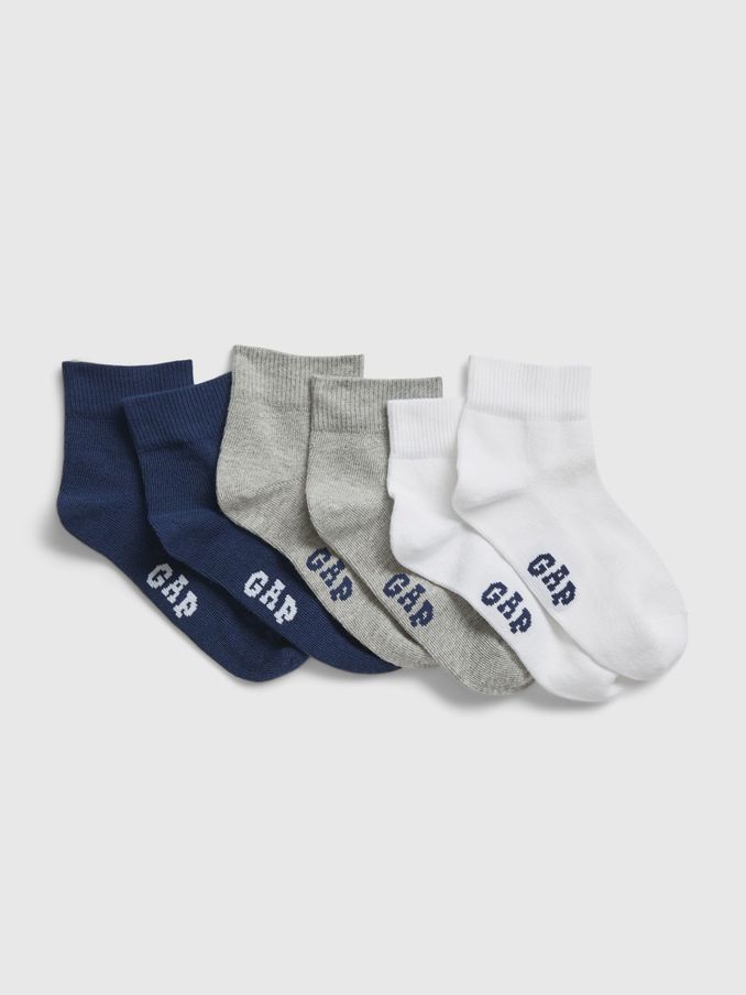 Blue Kids 3 Pack Quarter Crew Socks (B12551) | £8