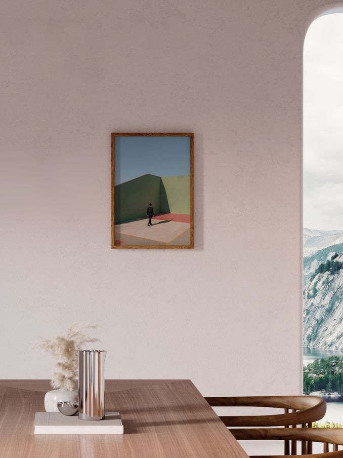 Paper Collective Green Simplicity of the Moment Framed Wall Art Print in Natural Oak Frame (B12675) | £70 - £110