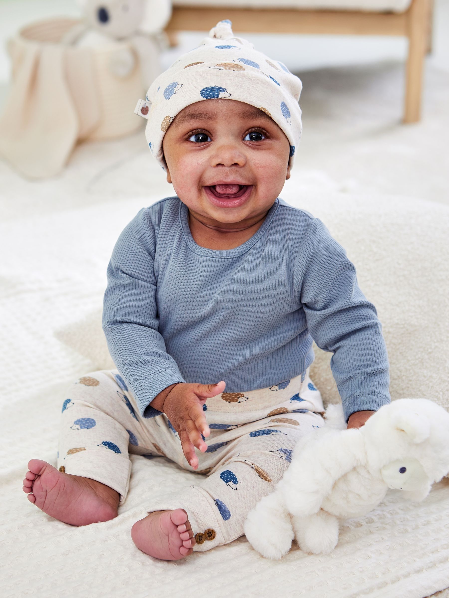 Blue Baby 3 Piece Hedgehog Set (B12786) | £28