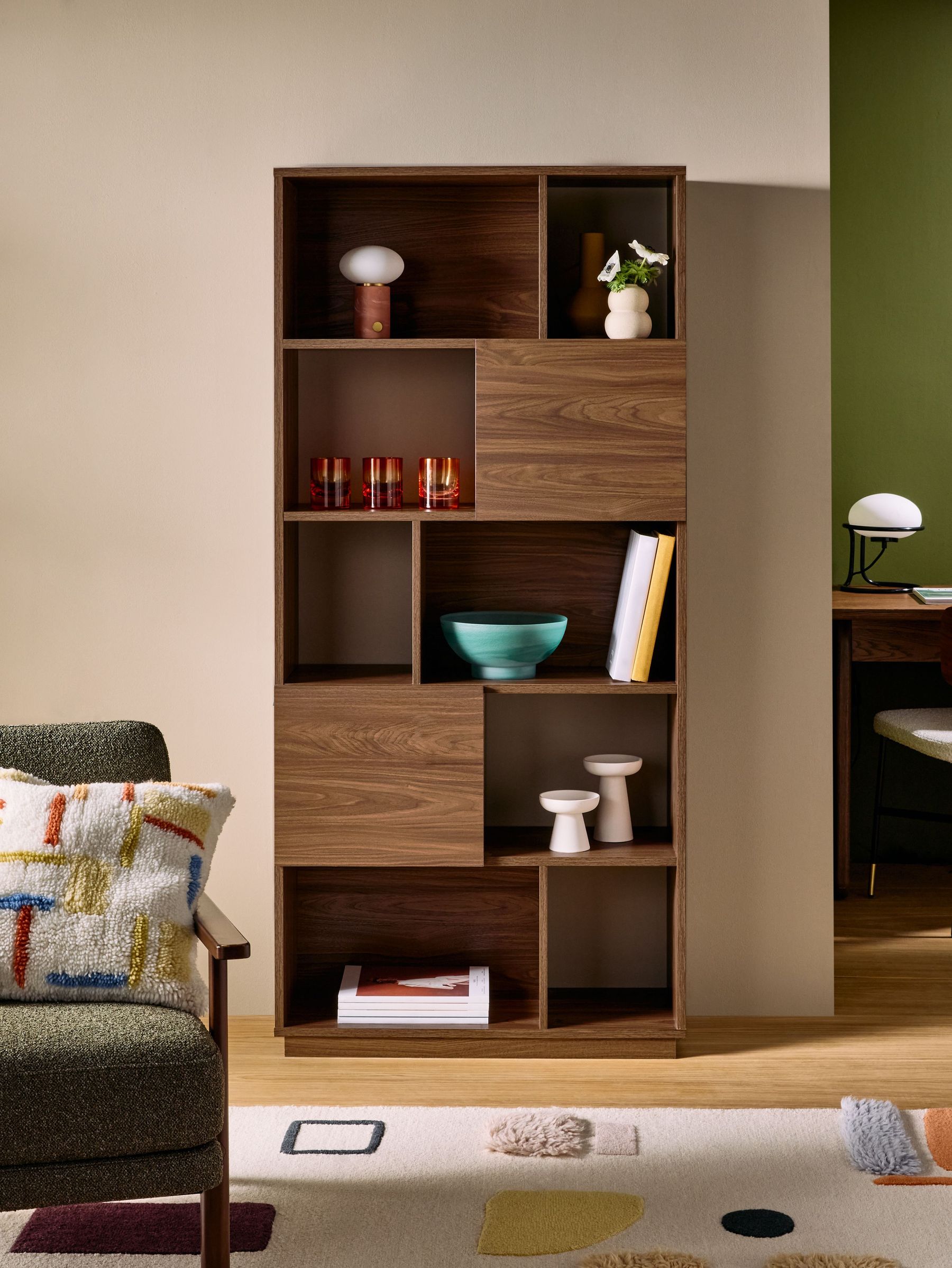 Blaze Narrow Shelving Unit in Dark Brown (B12851) | £279