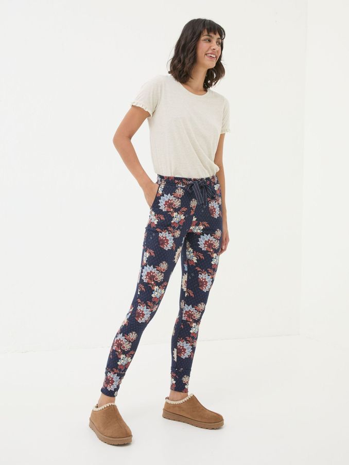 Ellie Navy Patchwork Pyjama Bottoms (B14013) | £18