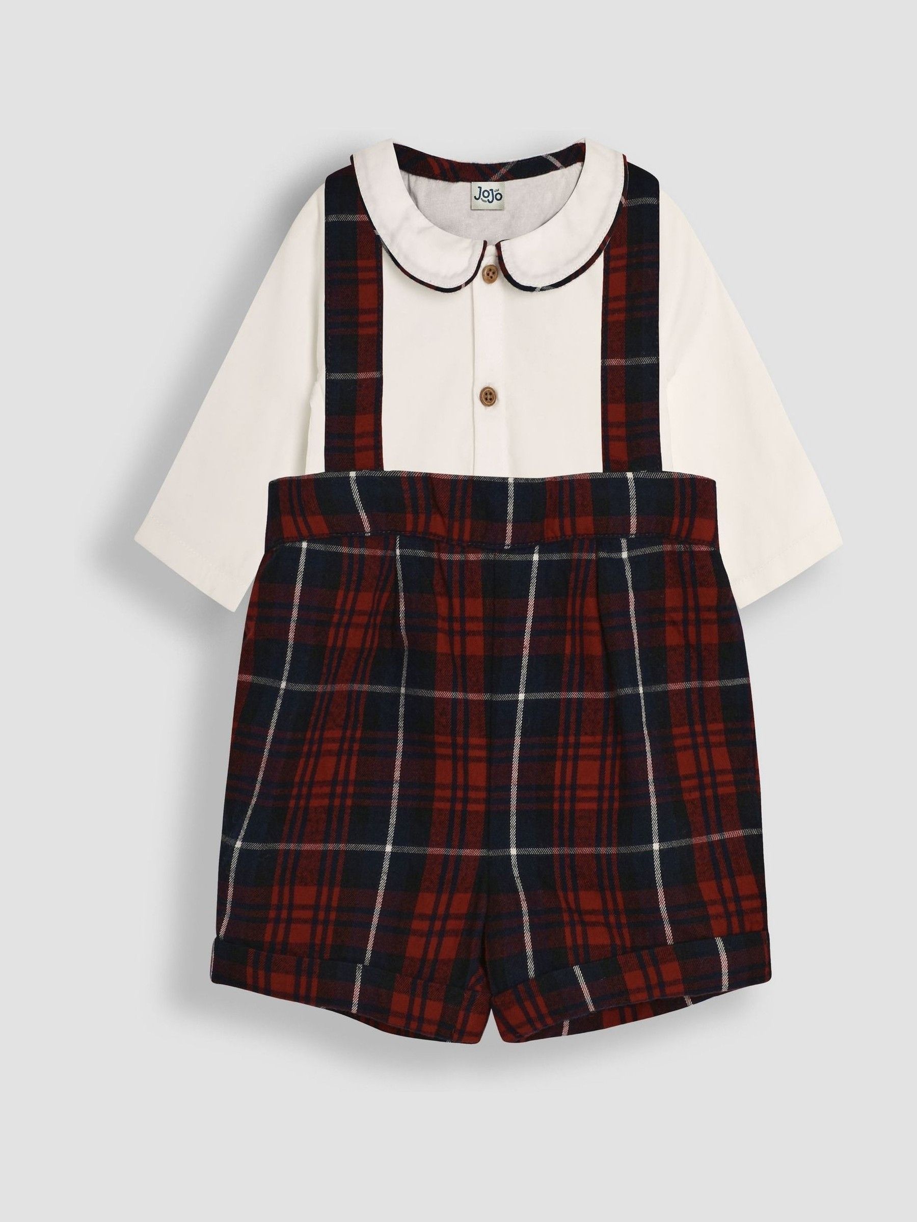 Red 2-Piece Body & Checked Shorts Set (B14070) | £18