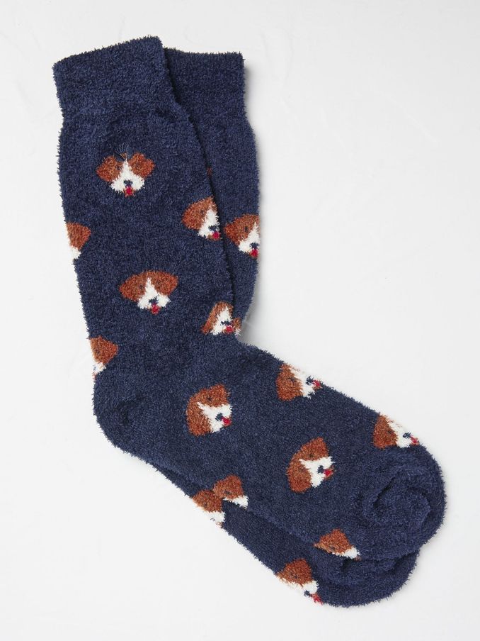 Blue Navy Dog Cosy Socks (B14539) | £4