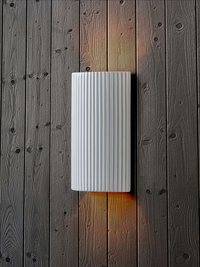 Houseof. White Ceramic Pillar Outdoor Wall Light (B15101) | £150