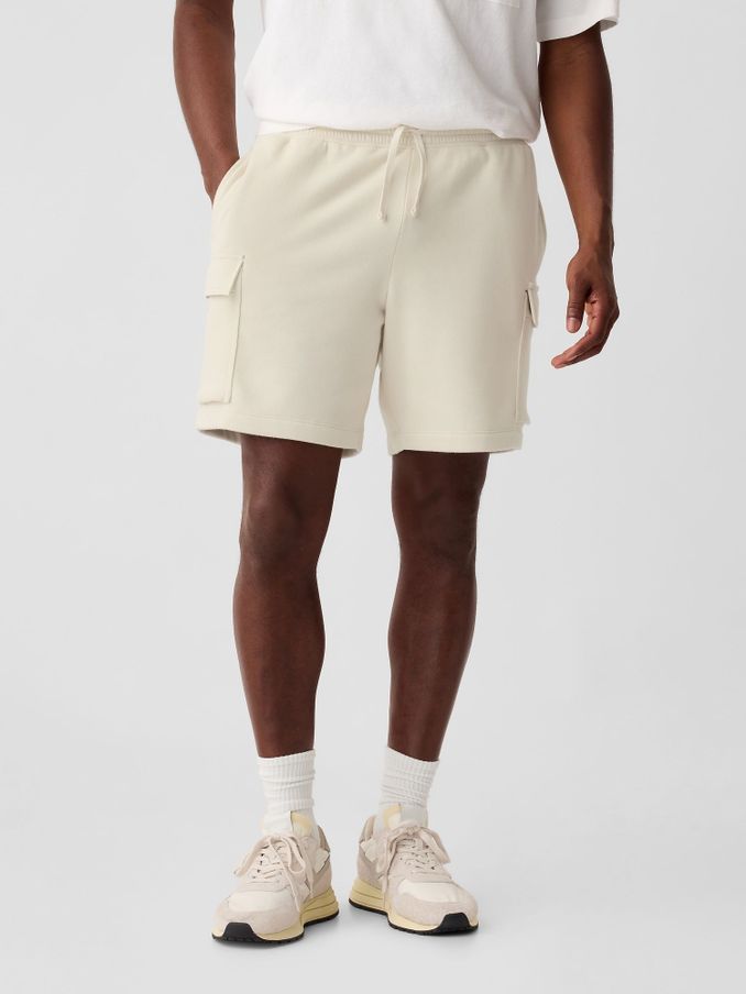 Cream Sweat Cargo Shorts (B15309) | £24