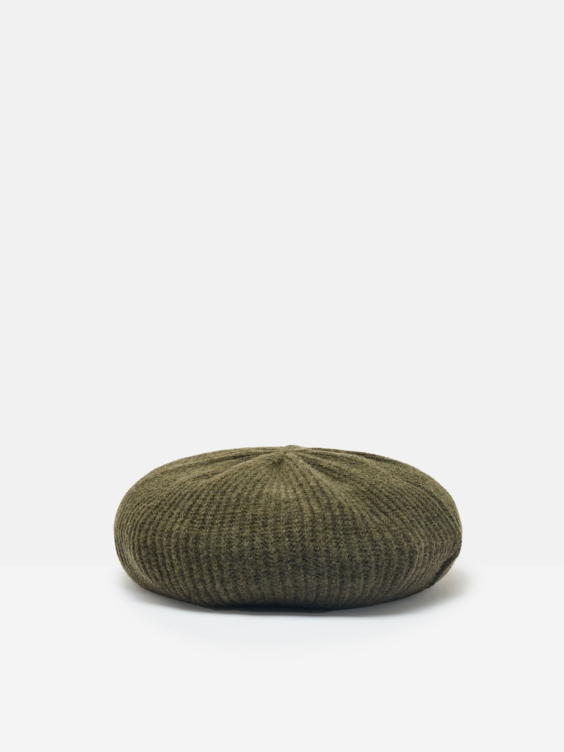 Joelle Khaki Green Knitted Beret (B15510) | £9