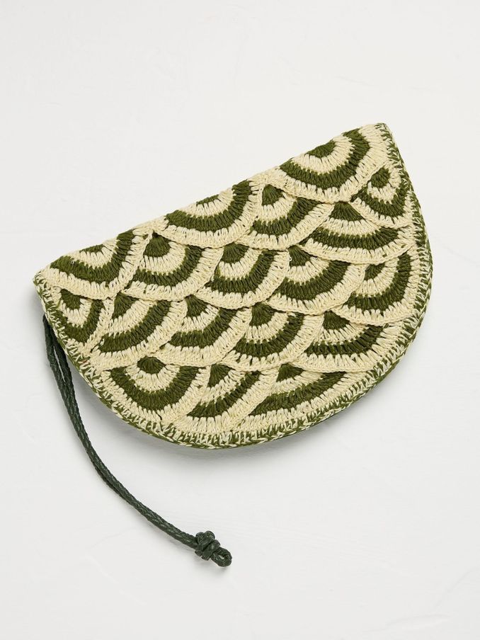 Green Scalloped Clutch Bag (B15836) | £22