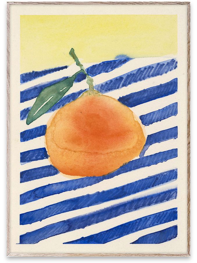 Paper Collective Yellow Orange Framed Wall Art Print in Naural Oak Frame (B17256) | £70 - £110