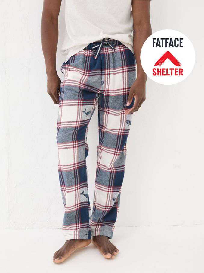 Blue Shelter Check Pyjama Bottoms (B17639) | £25