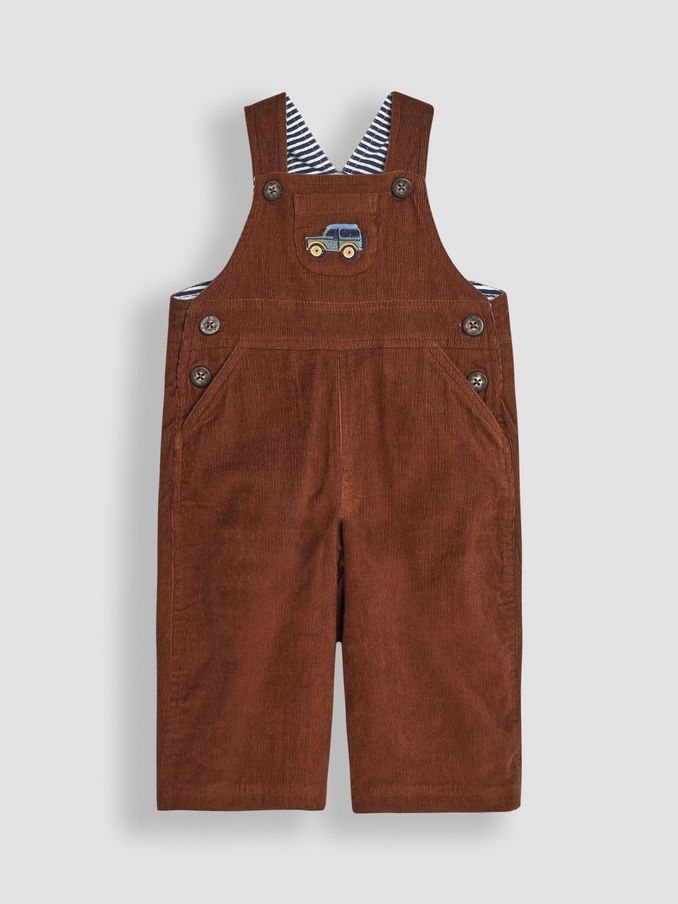 Toffee Embroidered Cord Dungarees (B17965) | £13