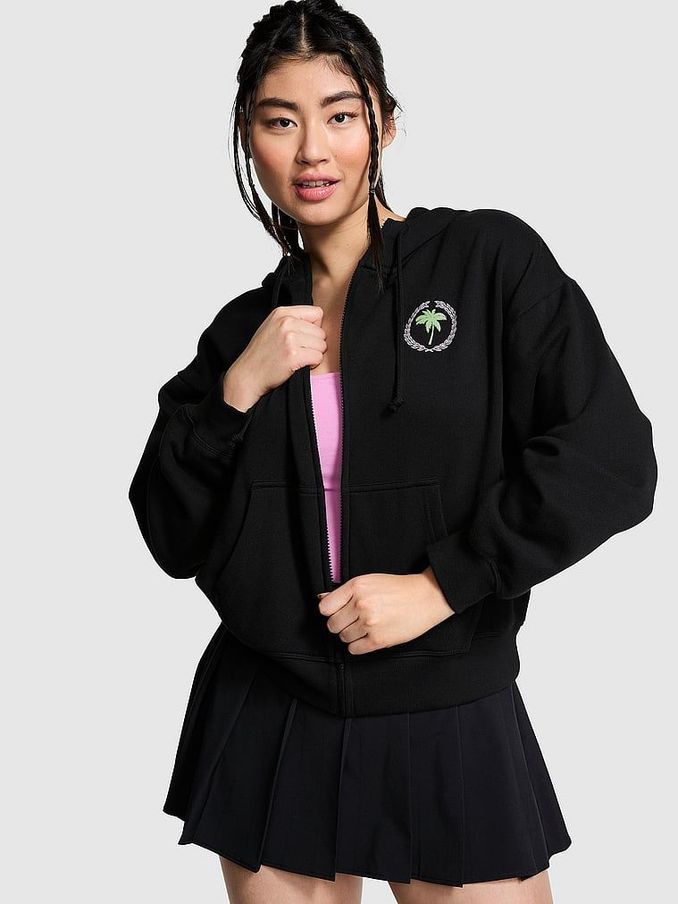 Pure Black Beverly Hills Zip Up Hoodie (B20019) | £45