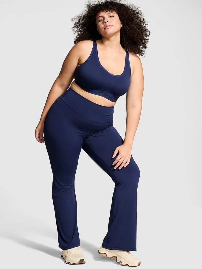 Midnight Navy Blue Relay Compression Flared Leggings (B20377) | £22