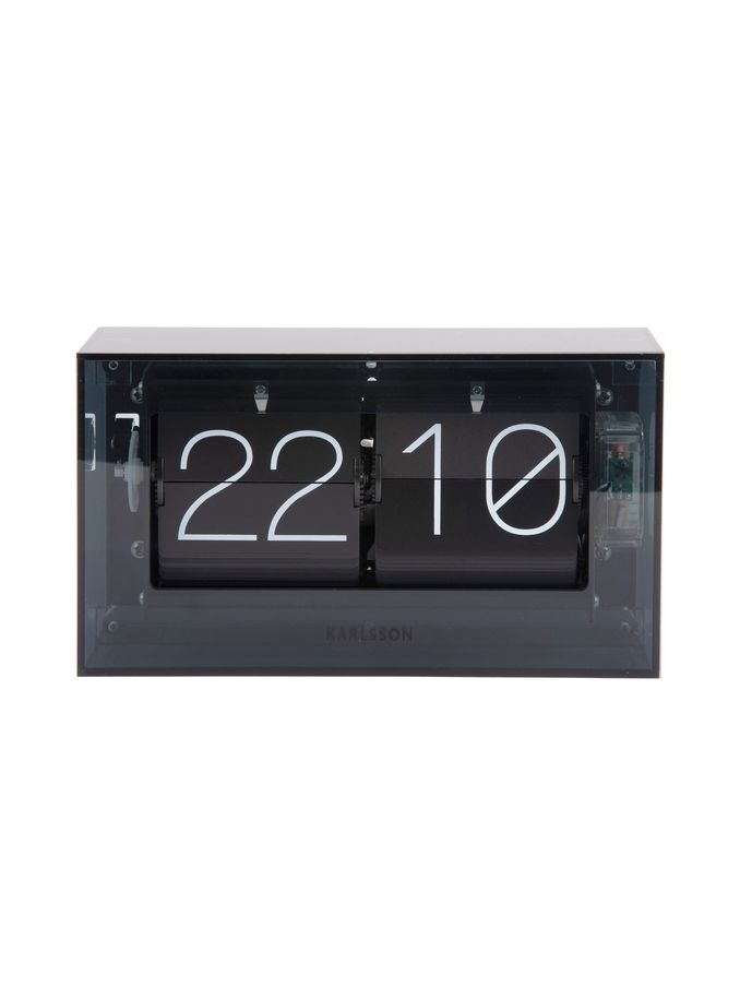 Karlsson Black Boxed Flip Table Clock (B20810) | £150