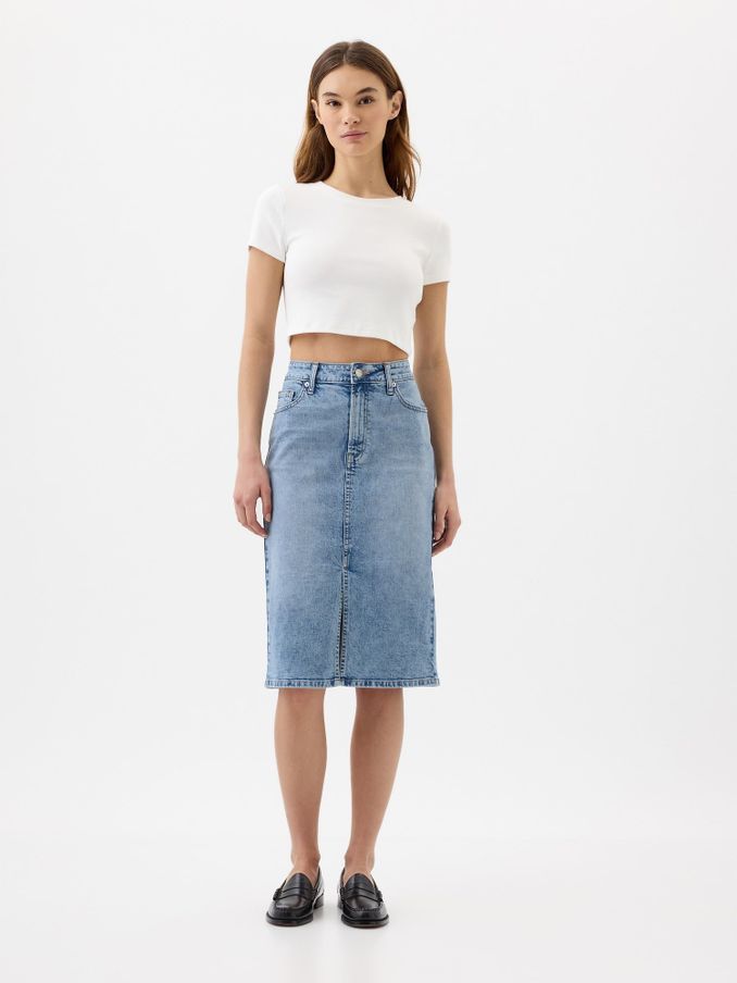 Blue Denim Midi Skirt (B21298) | £16
