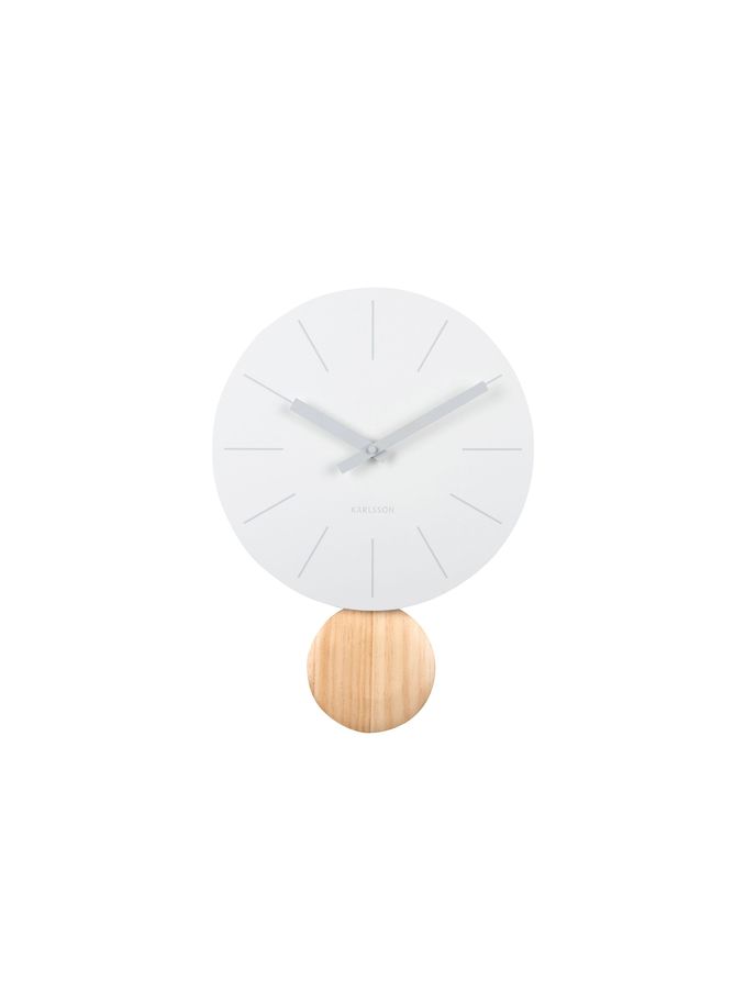 Karlsson White Arlo Pendulum Wall Clock (B21839) | £81