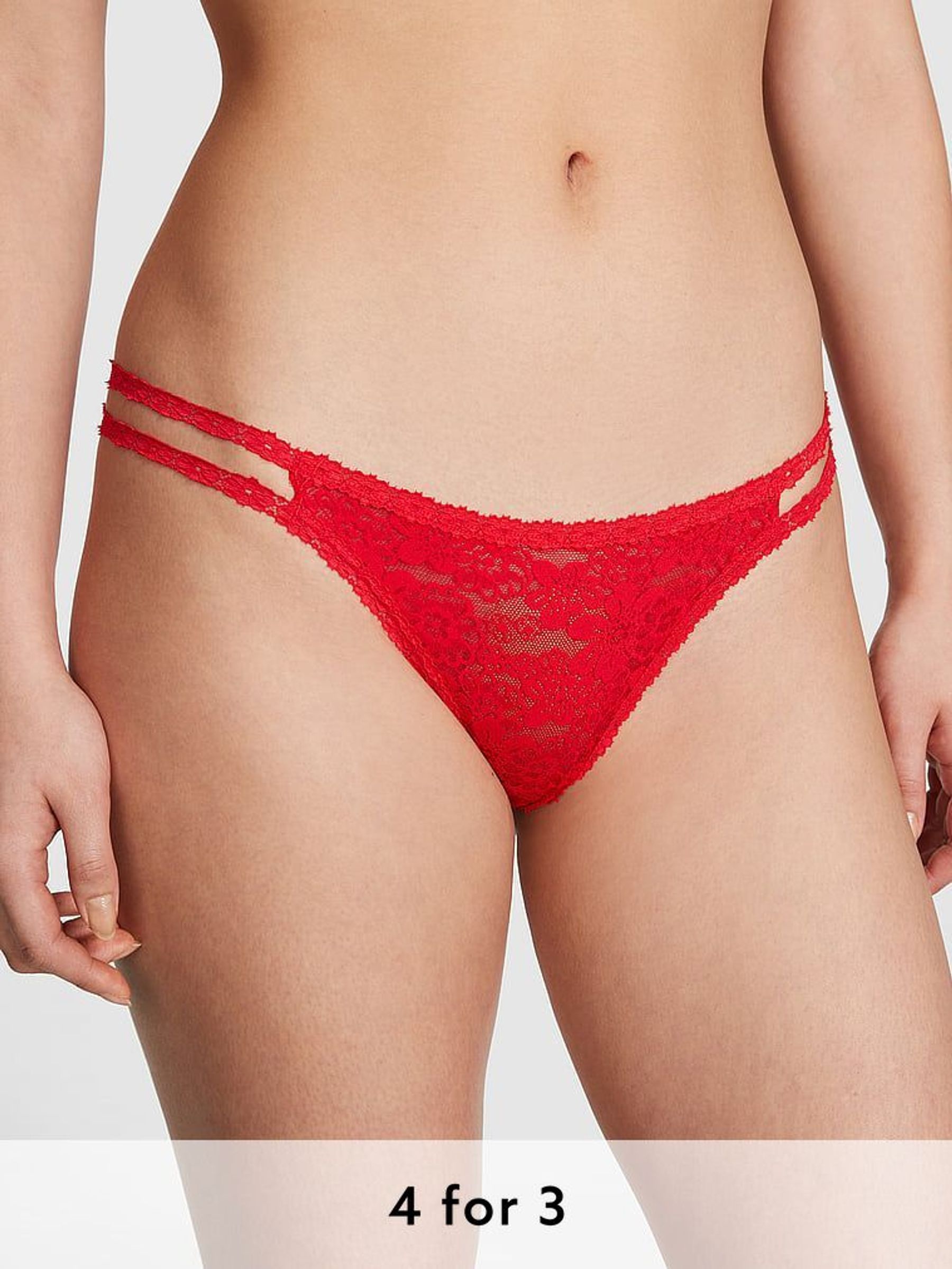 Red Pepper Thong Floral Lace Knickers (B22004) | £9