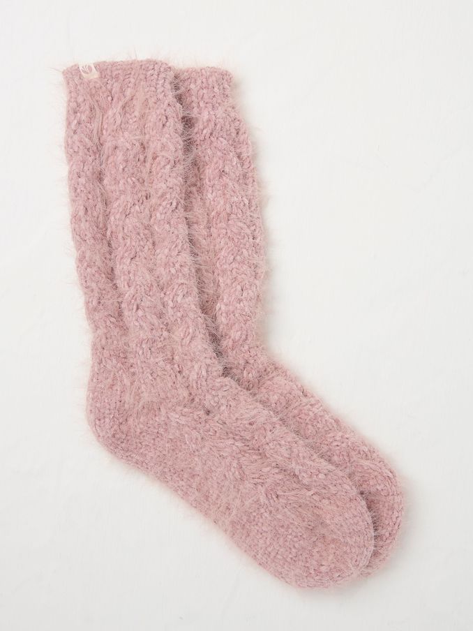 Pink Cable Lounge Socks (B22920) | £8
