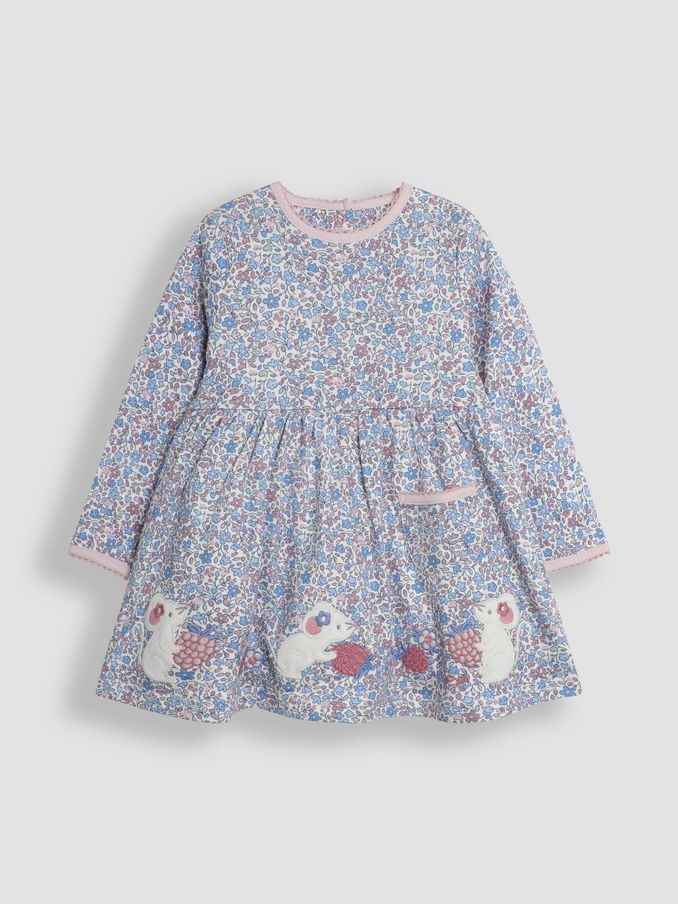 Pink Mouse Appliqué Ditsy Floral Dress (B23172) | £13