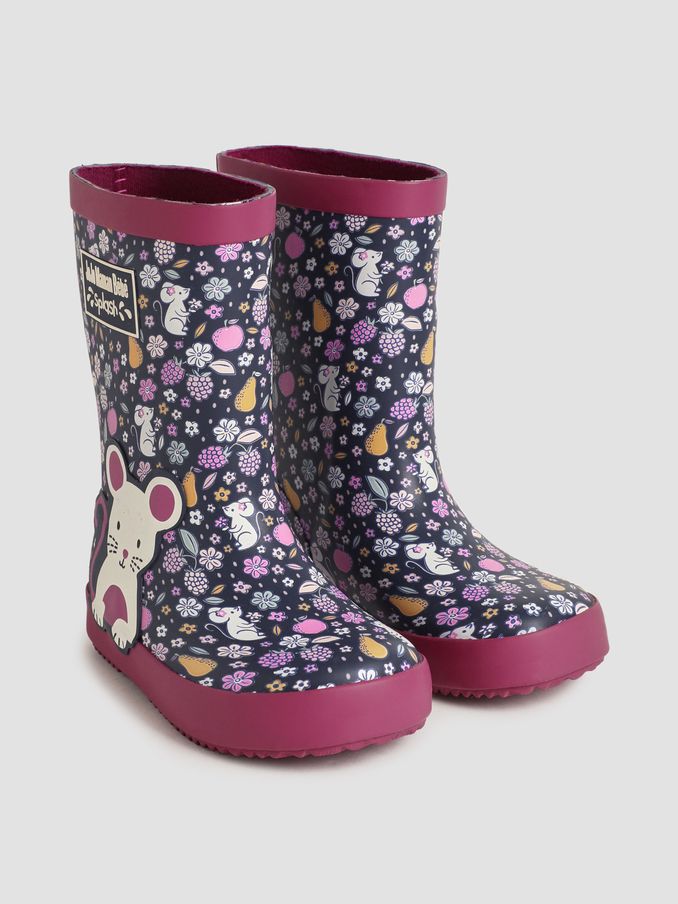 Purple Mouse Printed Wellies (B23631) | £22.50 - £24.50