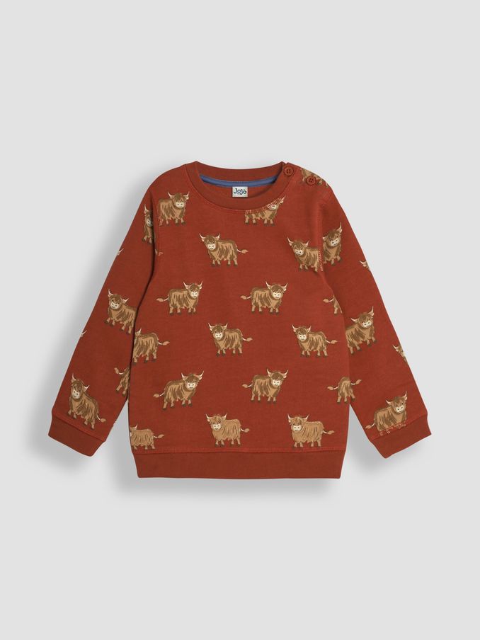 Rust Highland Cow Printed Sweatshirt (B24686) | £12