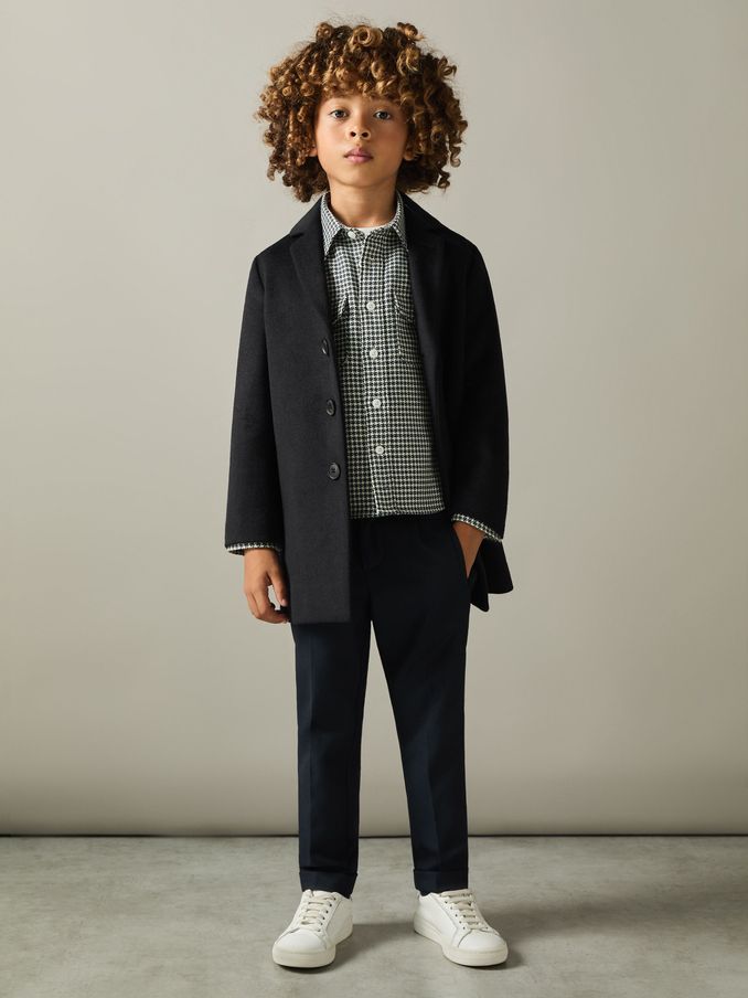 3-9 yrs Single Breasted Overcoat in Navy (B25087) | £98