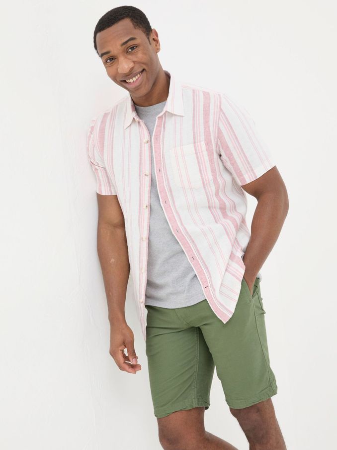 Pink Short Sleeve Danby Stripe Shirt (B25420) | £28