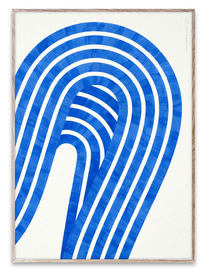 Paper Collective Blue Entropy Blue 01 Framed Wall Art Print in Natural Oak Frame (B25459) | £70 - £110